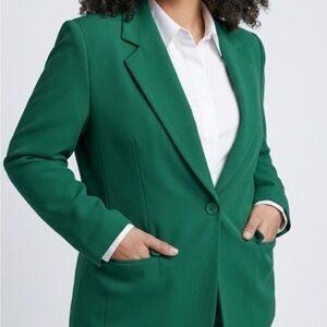 Vintage Pendleton Petite Emerald Green Single-Button Blazer Size 6